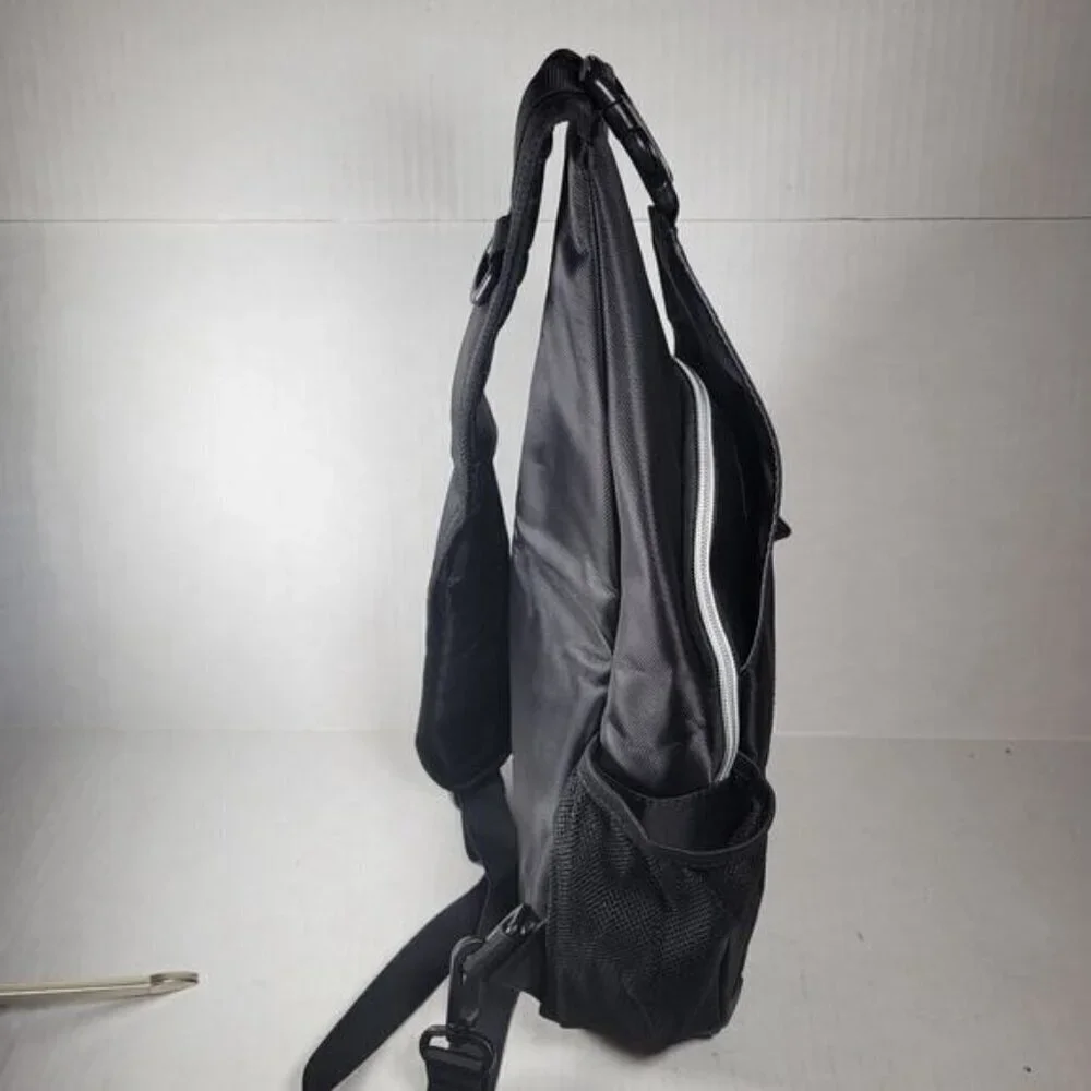 Mosiso Black Hiking Daypack Outdoor Crossbody Athleisure Canvas Sling Backpack